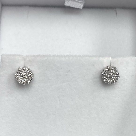 Diamond Earrings in 14K white gold .50 cts TW - Picture 1 of 5
